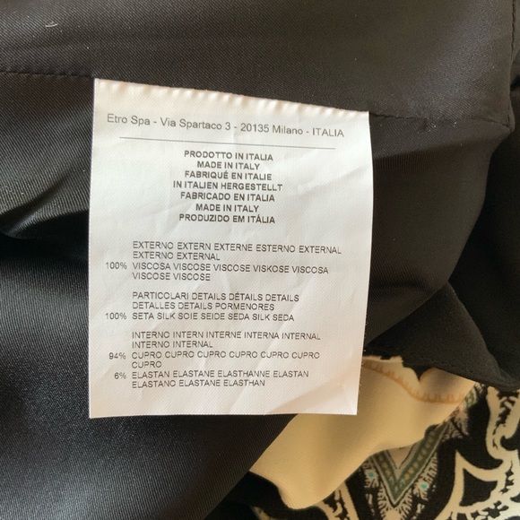 Etro Black and Blue Paisley Dress - Picture 13 of 13